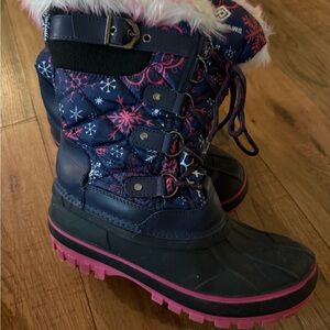 Dream Pairs Kids Snow Boots - Blue and Pink